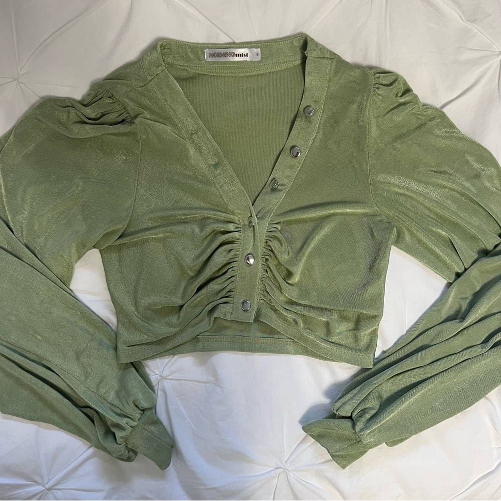 Verge Girl Green Long Sleeve Balloon Top